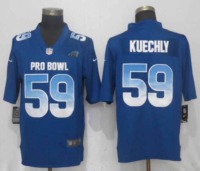 Men Carolina Panthers #59 Kuechly Blue New Nike Royal 2018 Pro Bowl Limited NFL Jerseys->carolina panthers->NFL Jersey